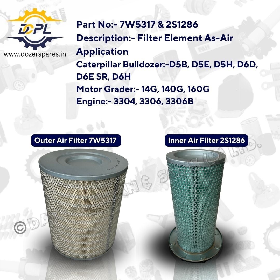 7W5317-&-2S1286-Filter-Element-As-Air-Caterpillar-Bulldozer-Motor-Grader-Engine
