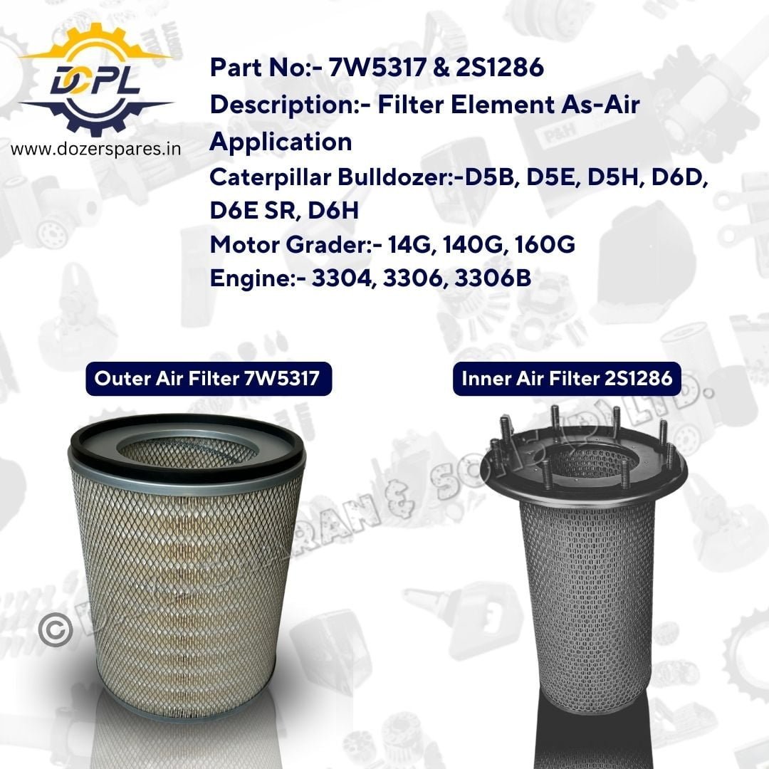 7W5317-&-2S1286-Filter-Element-As-Air-Caterpillar-Bulldozer-Motor-Grader-Engine