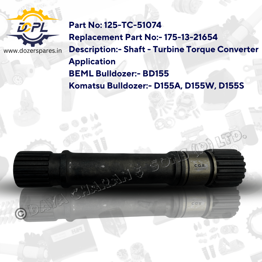 125-TC-51074 / 175-13-21654-Shaft-Turbine-Torque-Converter-BEML-Bulldozer-Komatsu